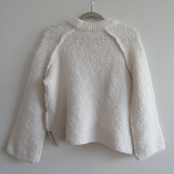 FREE PEOPLE Solid Cocoon Solid Crew Sweater Jumper in Ivory Neutral - Size XS - Picture 11 of 14